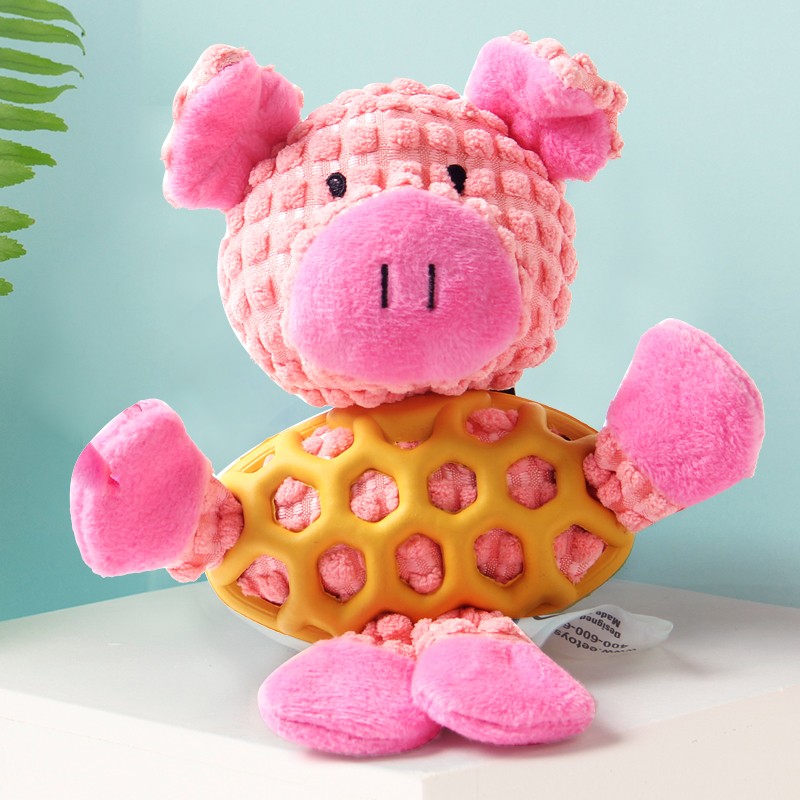 网格粉色猪